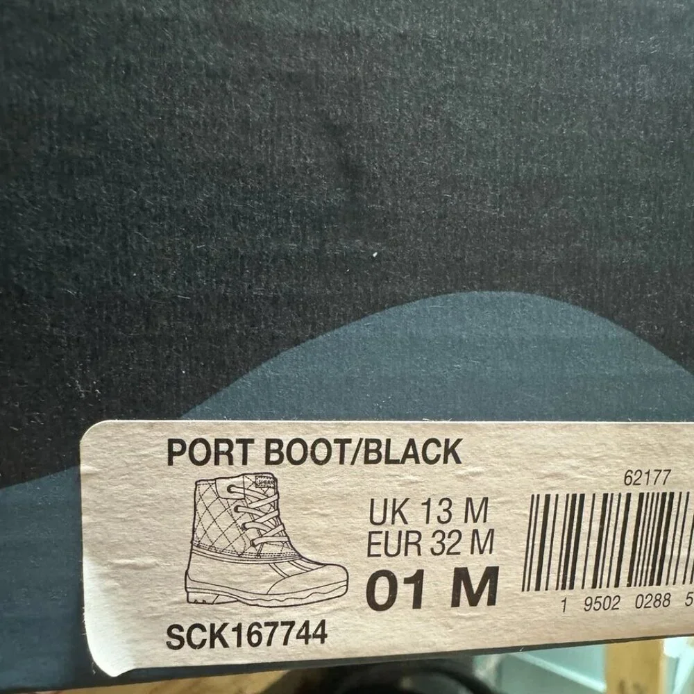 Sperry Port Boot Black Size 1 M Little Girls